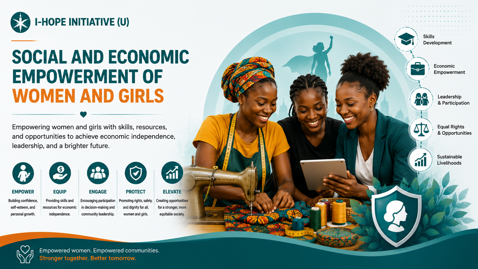 Women & Girls Empowerment — I-HOPE focus area flyer